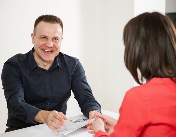 man conducting an interview