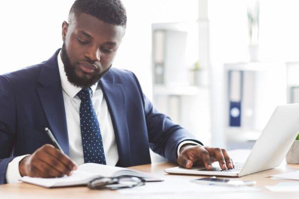 working at a desk